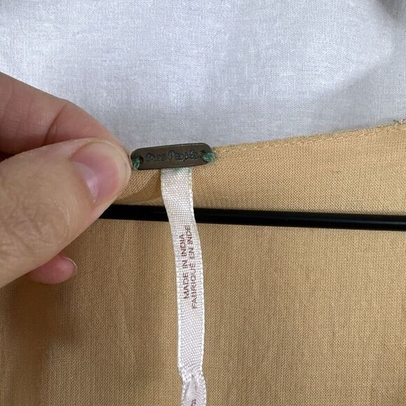 Free People Jasmine Embroidered Yellow Flare Sleeve Boho Mini Dress Womens S - Picture 3 of 15